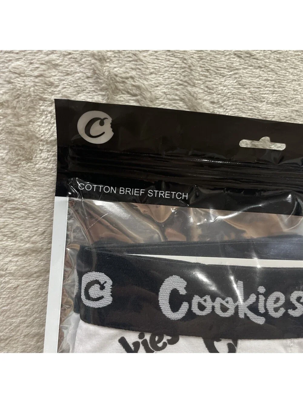 Cookies SF Cotton Stretch Boxer Brief Underwear White Cookies Logo AOP Mens L